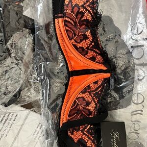 Frederick's of Hollywood Orange and Black Lace Bra